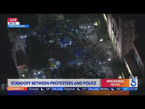 Pro-Palestinian protesters at UCLA stand ground, refuse orders to disperse