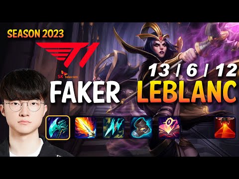T1 Faker LEBLANC vs RYZE Mid - Patch 13.12 KR Ranked