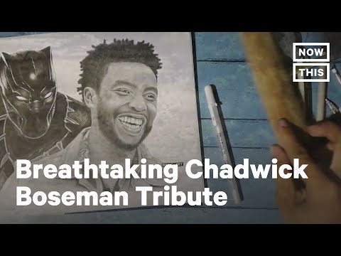 Artist Sketches Tribute to Chadwick Boseman After 'Black Panther' Star's Death | NowThis