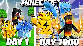 I Survived 1000 Days as ELEMENTAL CREATURES in Minecraft!