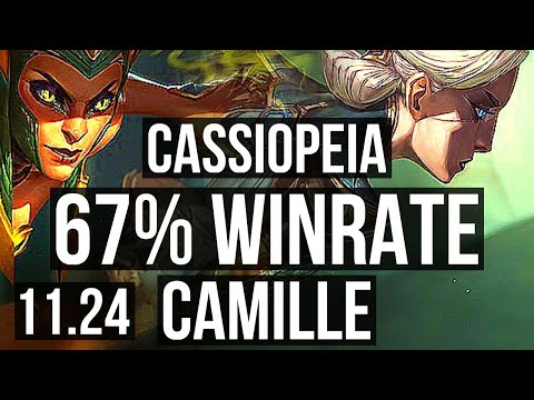 CASSIOPEIA vs CAMILLE (TOP) | 13 solo kills, 67% winrate, Legendary, 24/5/3 | EUW Diamond | 11.24