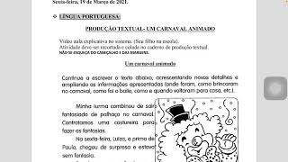 Produção De Texto Carnaval