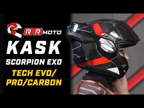 SCORPION EXO TECH EVO/PRO/CARBON _ kask w trzech wersjach ze szczęką przekładaną do tyłu