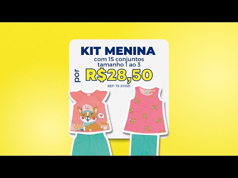 KIT P/REVENDA - REF: 72-211021 - R$28,50 CADA PEÇA - MENINA VERÃO TAM 1 AO 3 C/ 15 CONJ - MALWEE