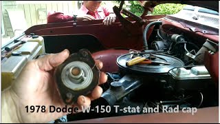 How to replace the Thermostat and Radistor Cap on a 1978 Dogde W150 part 15 #nonamenationals #dodge