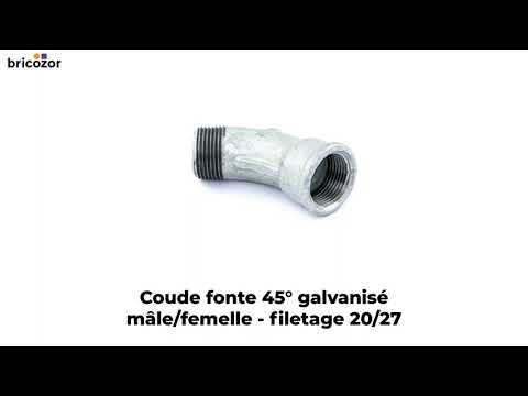 Coude fonte 45° mâle / femelle galvanisé - référence 40 CODITAL