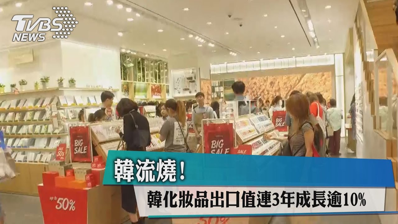 韓流燒! 韓化妝品出口值連3年成長逾10%