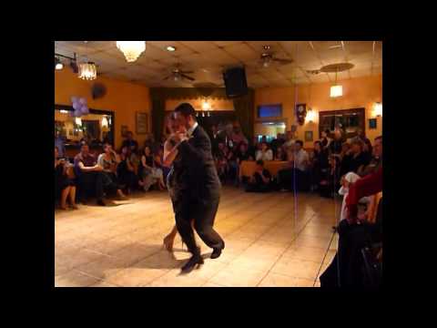  Andrea Misse  and  Javier Rodriguez  are  dancing  to  the  milonga  "  Oro De Ley  "