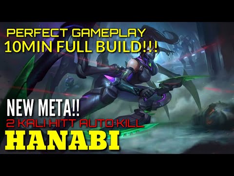 #NEWBUILDHANABI HANABI PERFECT FAST FARM 10MIN  FULL BUILD COMPLETE!!-MOBILE LEGENDS