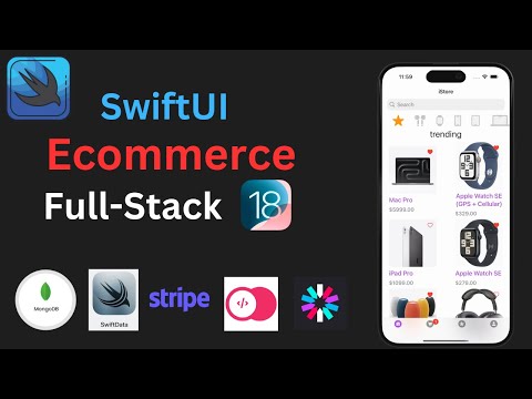 SwiftUI Ecommerce FullStack (Stripe, SwiftData, Keychain, Nodejs, JWT, AppWrite, Observation, iOS18)