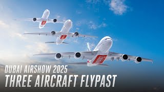Emirates Airline Epic Three Aircraft Flyover at Dubai Airshow | Emirates