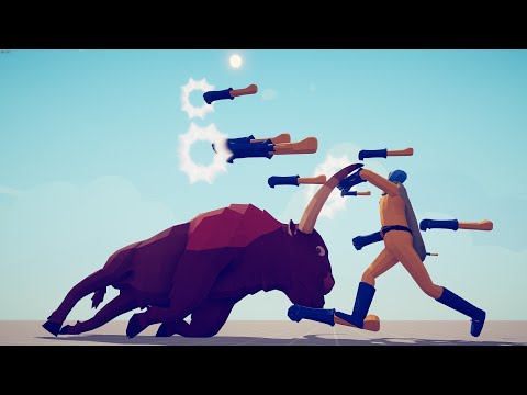 GIANT BISON vs MODDED UNITS Totally Accurate Battle Simulator TABS