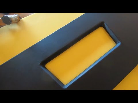 How to upholster a piece of wood when it has a hole in the middle.