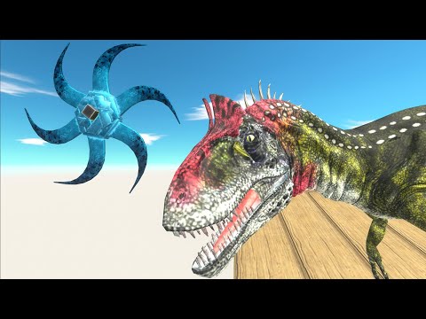 Guess Who Can Pierce The Swirling Scythe? Rainbow Friends,Batman,Crylophosaurus,Triceratops,T-rex?