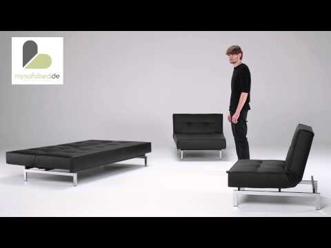 Schlafsofa / Sessel SPLITBACK von Innovation - mit Chromefüßen - Schlafsofa - mysofabed.de