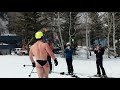 When A Bodybuilder Goes Skiing In A Speedo! - PUBLIC PRANK