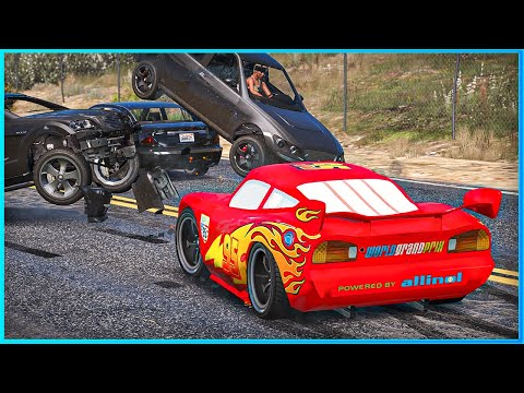 *CRAZY* Cars Lightning McQueen Crashes Ep.1 – GTA 5