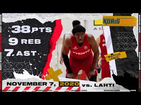 Marcus Lewis 38 points, 9 reb, 7 ast- Pyrinto vs Lahti Highlights (Finland Korisliiga)