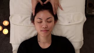 ASMR Facial - fall asleep, deep relaxation (whisper, massage & facial cupping for subscriber)