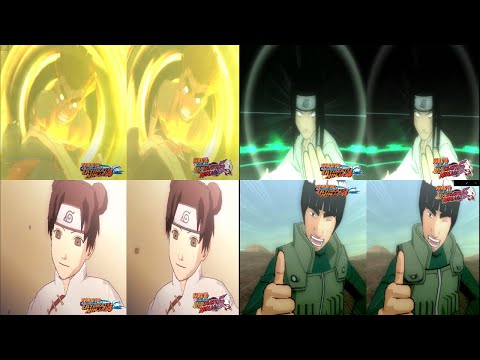 Which game did it better?  Naruto Ultimate Ninja 4/5 Ultimate Jutsu Comparison Team Guy(TIME SKIP)