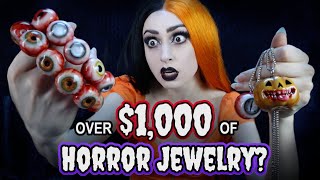 TRYING OVER $1,000 OF HORROR JEWELRY 😳 | LK BIRD REVIEW