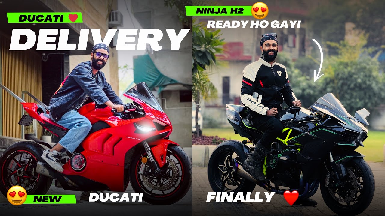 Finally Ducati or Ninja H2 ki delivery ke liye ghar pahuche 😍 or mila tagda Surprise ❤️