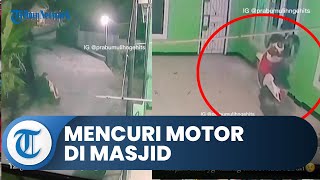 Viral Video Aksi Nekat Pelaku Curanmor Beraksi di Masjid, Angkut & Dorong Motor hingga ke Jalanan