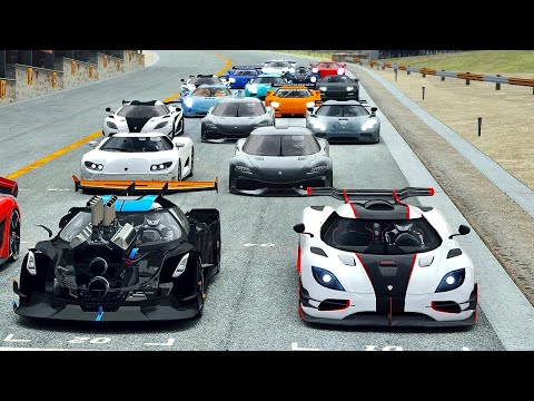 Koenigsegg Dragster Concept vs Koenigsegg Hypercars at Le Mans 24h Circuit