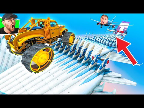 RANDOM CARS vs RANDOM PLANES in Mega Ramp GTA 5