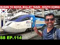 Strange EXPERIENCE OF Bullet Train From Busan To Seoul S8 EP 114 Pakistan To Japan Motorcycle