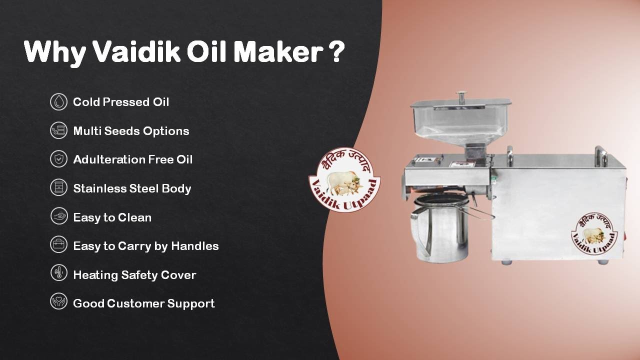 Vaidik Oil Maker Machine Details in Hindi English || Fresh & Pure Oil at Home ||  #vaidikutpaad