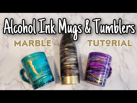 How To Make Alcohol Ink Mugs and Tumblers | Start To finish. Easy DIY!