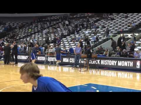 Watch Mavericks Guard Wesley Matthews Sink 60 Footer in Warmups Before Spurs Game