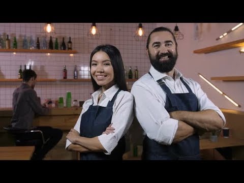 Diverse Cafe Owners with Folded Hands Smiling | Stock Footage - Videohive Video