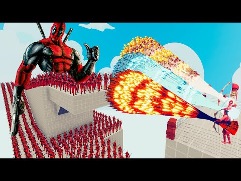 100x DEADPOOL + 2x GIANT vs 3x EVERY GOD - Totally Accurate Battle Simulator TABS