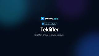 Teklifler | Saha Servis Programı | Servios