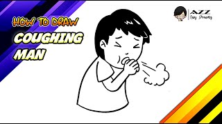 How to draw Coughing Man step by step