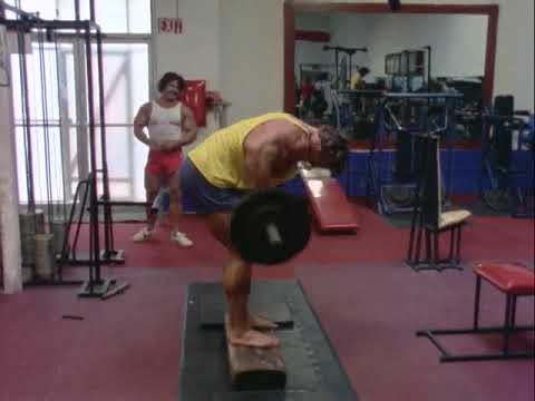 Old School Barbell Bent Over Row Arnold Pumping Iron 1975