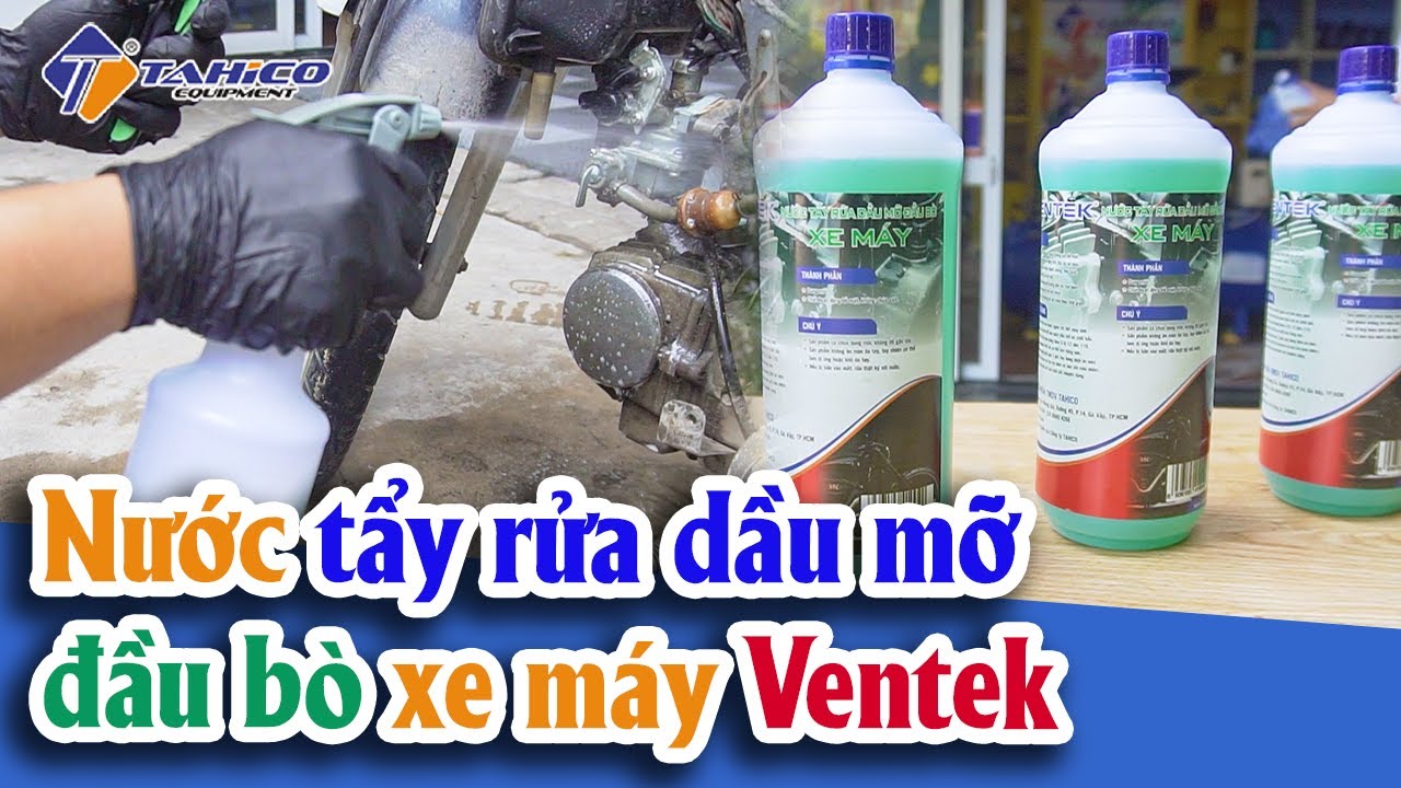 Nước tẩy rửa dầu mỡ đầu bò xe máy Ventek 1 lít 17