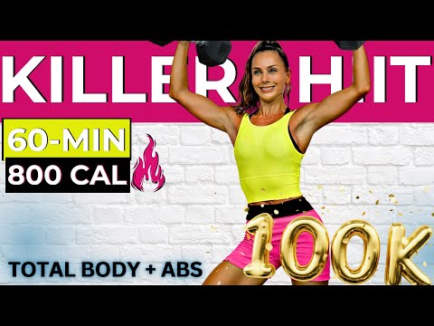 60-MIN FAT KILLER HIIT WORKOUT (full body shred weight loss, lean body muscle, abs + belly fat burn)
