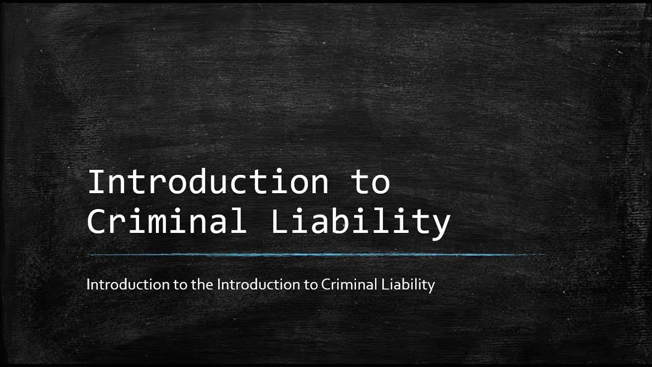 Introduction to Criminal Law