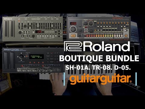Roland Boutique SH-01A. TR-08 Rhythm Composer. D-05 Linear Synth.