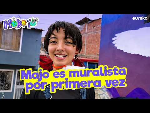 Majo ama cuestionar, debatir y también el arte. Por eso en este #ModoYo aceptó el reto de transformar sus ideas en un mural público. Contó con la orientación de Cazuxcopio, una colectiva de muralismo comunitario de Cazucá.