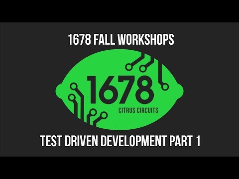 Fall Workshops 2018 - Test Driven Development (Part 1)