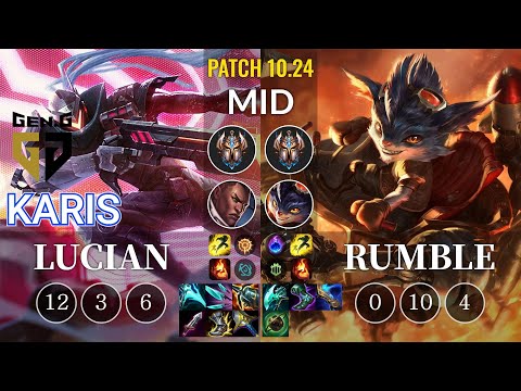 GEN Karis Lucian vs Rumble Mid - KR Patch 10.24