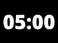 5 Minute Countdown Timer With Alarm (Black Background, No Music, No Sound)