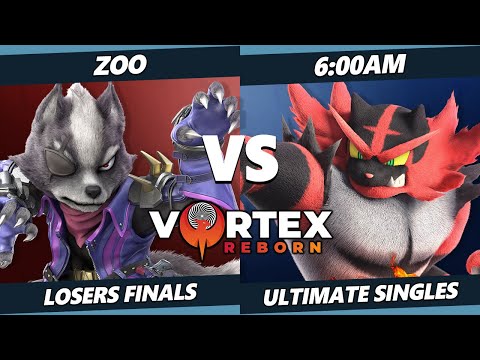Vortex Legends 7 Losers Finals - Zoo (Wolf) Vs. 6:00AM (Incineroar) SSBU Ultimate Tournament