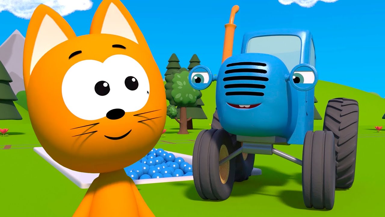 Tractores de colores | Juegos infantiles y dibujos animados | El gatito Koté