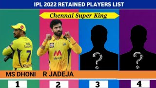 CSK Team Retained Players List IPL 2022 CSK Retained Players | All Teams Retained Players #shorts