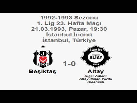 Beşiktaş 1-0 Altay 21.03.1993 - 1992-1993 Turkish 1st League Matchday 23